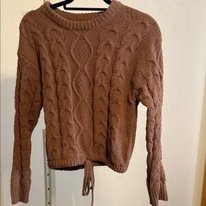 Self Esteem Cable Knit Sweater‎ - Warm Brown